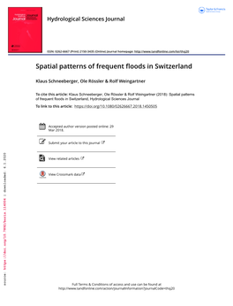 Spatial Patterns of Frequent Floods in Switzerland