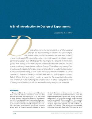 A Brief Introduction to Design of Experiments