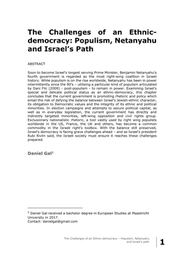 Populism, Netanyahu and Israel's Path 1 1