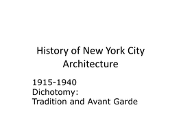 History of New York City Architecture