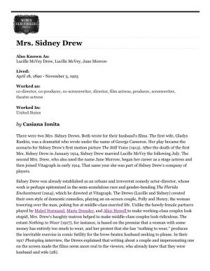 Mrs. Sidney Drew