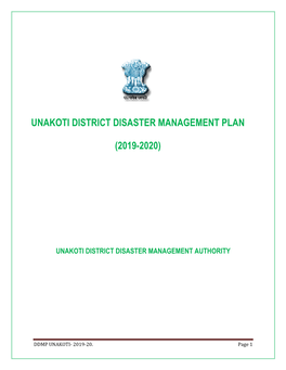Unakoti District Disaster Management Plan (2019-2020)
