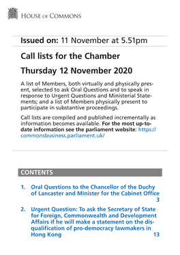 View Call Lists: Chamber (Large Print) PDF