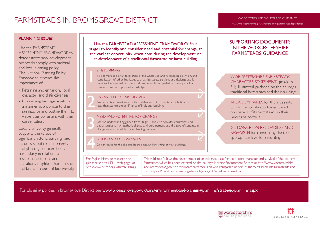 Farmsteads in Bromsgrove District