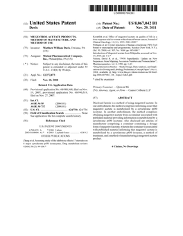 (12) United States Patent (10) Patent No.: US 8,067,042 B1 Davis (45) Date of Patent: Nov