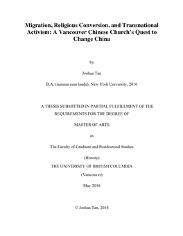 A Vancouver Chinese Church's Quest to Change China
