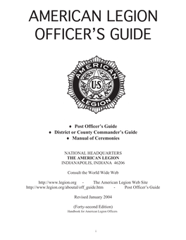 American Legion Officer's Guide