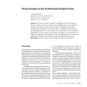 Room Acoustics in the Architectural Design Process