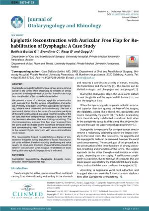 Epiglottis Reconstruction with Auricular Free Flap For