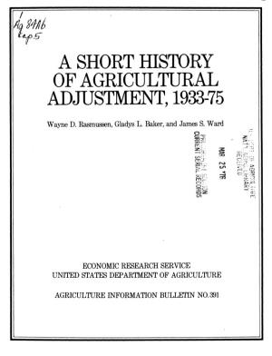 A Short History of Agricultural Adjustment, 1933-75