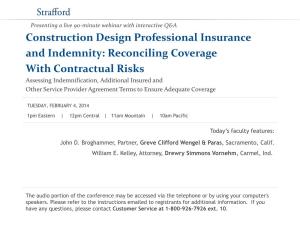 Construction Design Professional Insurance and Indemnity