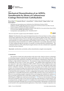 Mechanical Desensitization of an Al/WO3 Nanothermite by Means of Carbonaceous Coatings Derived from Carbohydrates