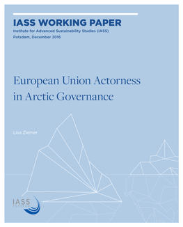 European Union Actorness in Arctic Governance
