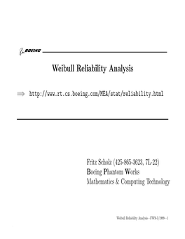 Weibull Reliability Analysis