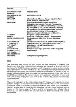 Planning Applications 15/03039/S106 and CB/15/04953/SECM PDF 111 KB