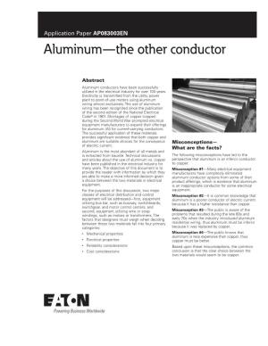 Aluminum—The Other Conductor
