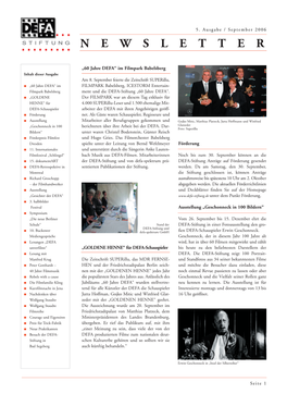 5. DEFA-Newsletter 2006