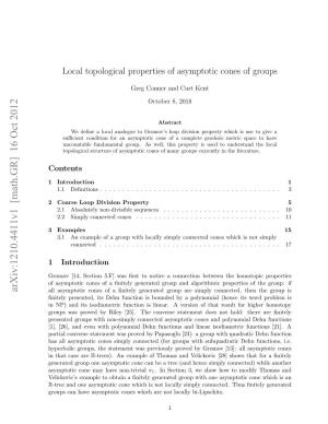 Local Topological Properties of Asymptotic Cones of Groups