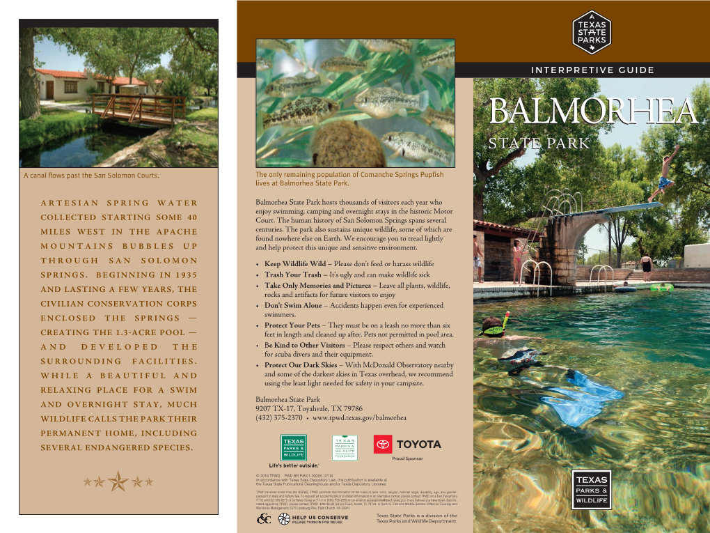 Interpretive Guide to Balmorhea State Park