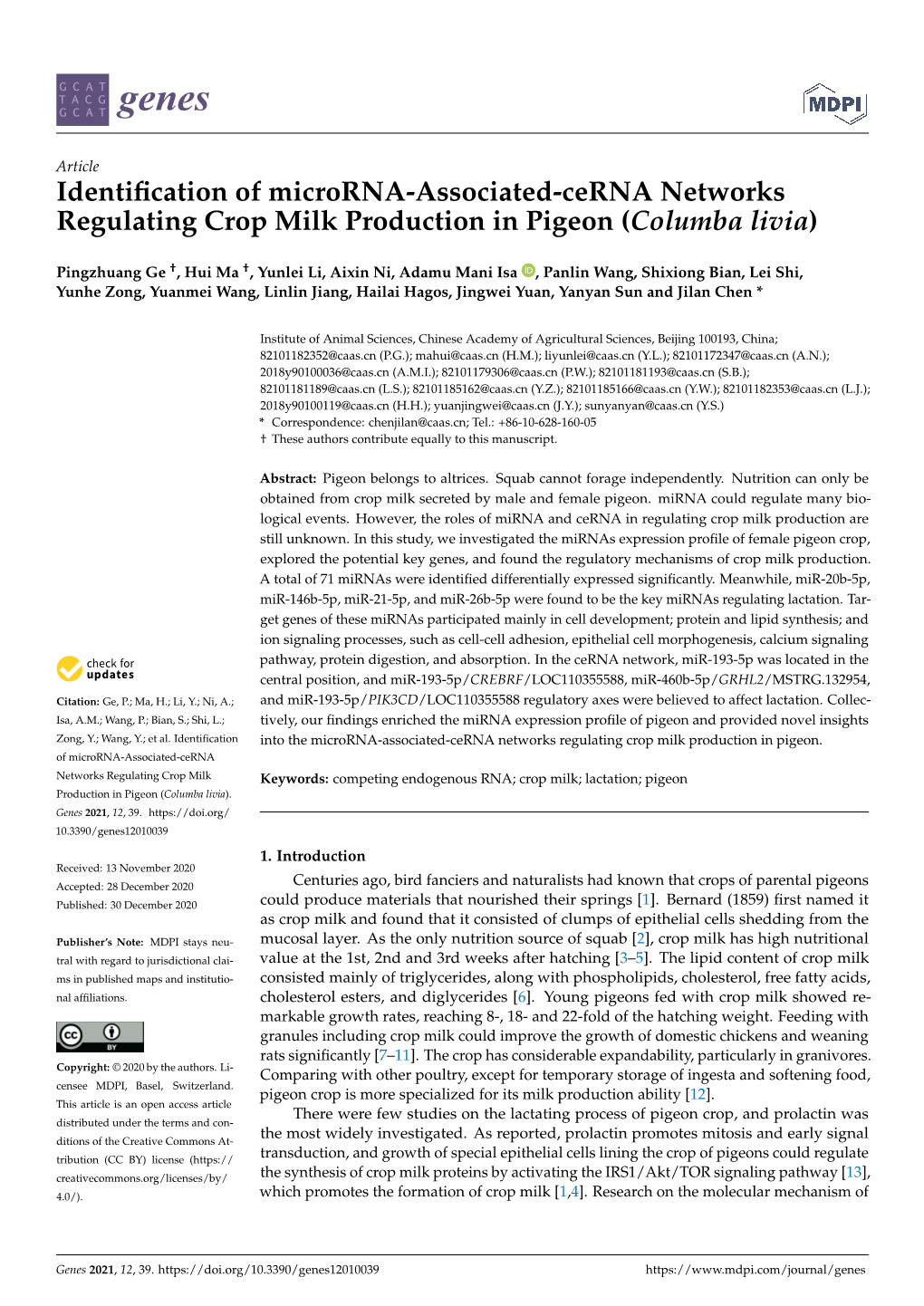 Identification of Microrna-Associated-Cerna