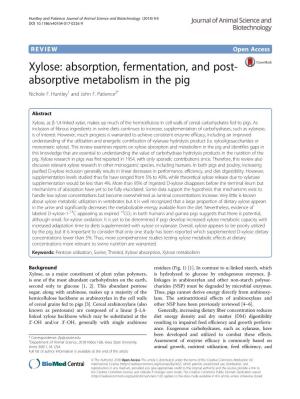 Xylose: Absorption, Fermentation, and Post-Absorptive Metabolism in The