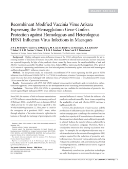 Recombinant Modified Vaccinia Virus Ankara