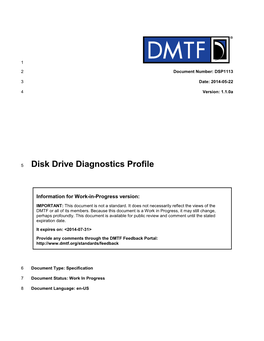Disk Drive Diagnostics Profile