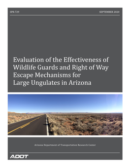 Evaluation of the Effectiveness of Wildlife Guards and Right of Way Escape Mechanisms for Large Ungulates in Arizona