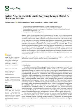 Factors Affecting Mobile Waste Recycling Through RSCM: a Literature Review
