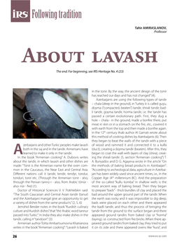 About Lavash the End