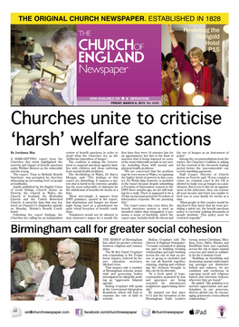 Churches Unite to Criticise ‘Harsh’ Welfare Sanctions