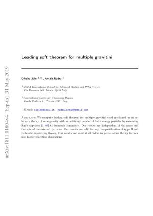 Leading Soft Theorem for Multiple Gravitini