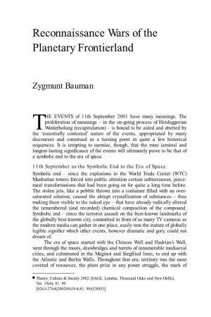 Zygmunt Bauman, 'Reconnaissance Wars of the Planetary Frontierland'