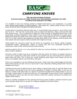 Carrying Knives