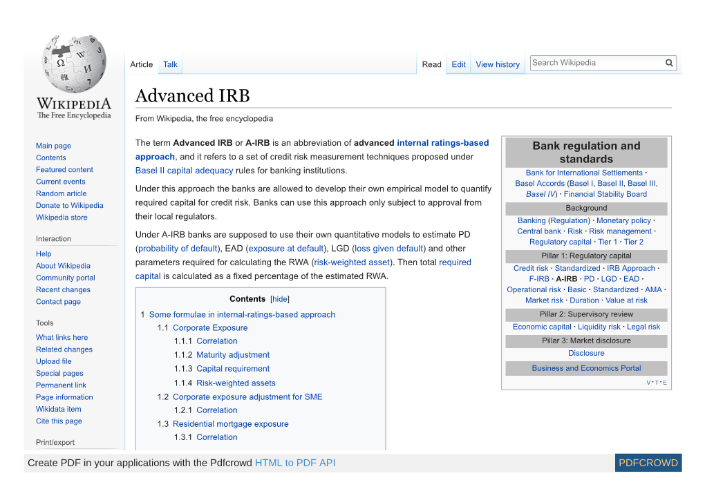 Advanced IRB