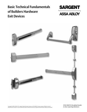 Basic Technical Fundamentals of Builders Hardware Exit Devices