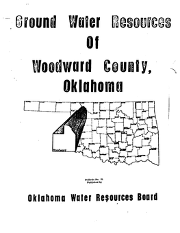 Bulletin 21, Groundwater Resources of Woodward County