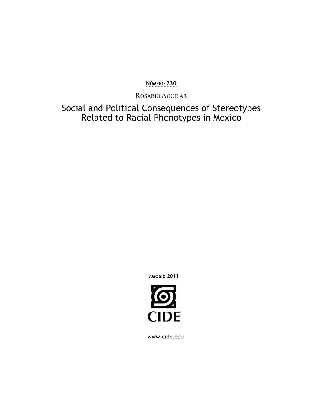 Social and Political Consequences of Stereotypes Related to Racial Phenotypes in Mexico