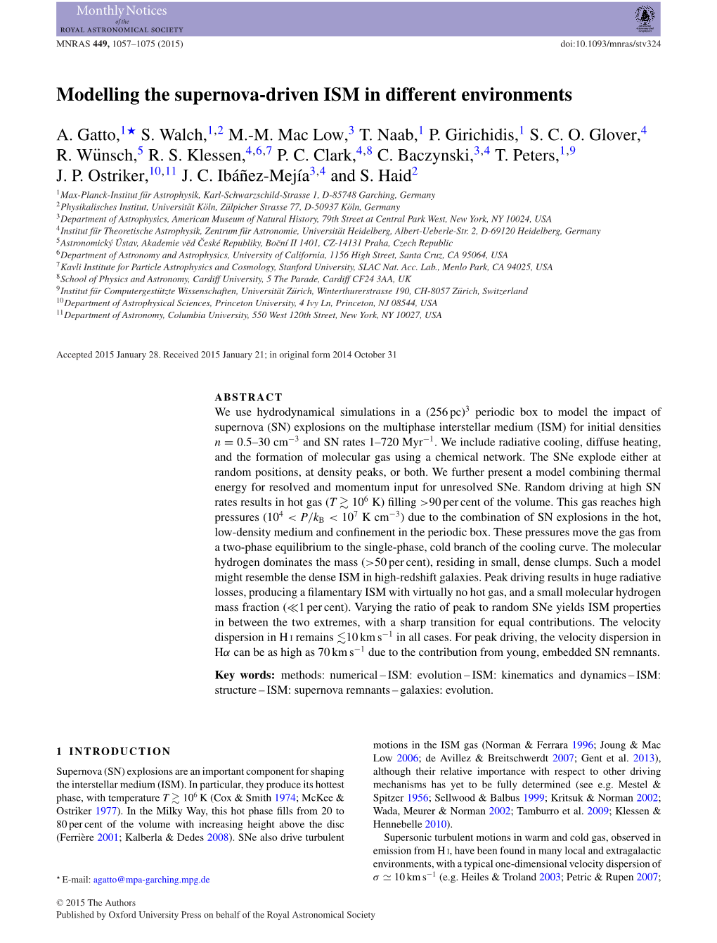 Modelling the Supernova-Driven ISM in Different Environments