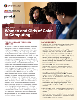 Women and Girls of Color in Computing