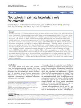 Necroptosis in Primate Luteolysis