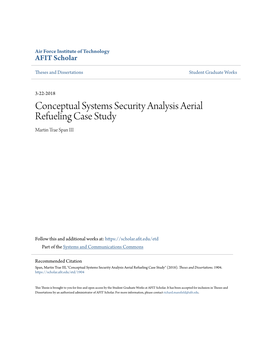 Conceptual Systems Security Analysis Aerial Refueling Case Study Martin Trae Span III