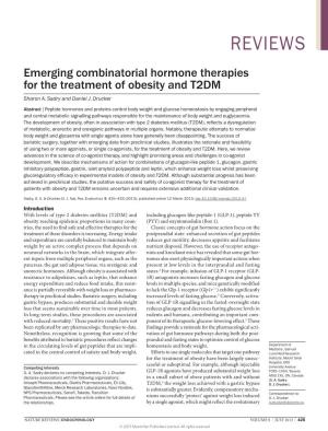 Emerging Combinatorial Hormone Therapies for the Treatment of Obesity and T2DM Sharon A