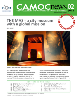 THE COLLECTIONS and ACTIVITIES of Museumsnews of CITIES 2015 Ivers N Ar N Y a H