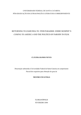 Universidade Federal De Santa Catarina Pós-Graduação Em Letras/Inglês E Literatura Correspondente