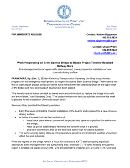 Brent Spence Repair Project Update