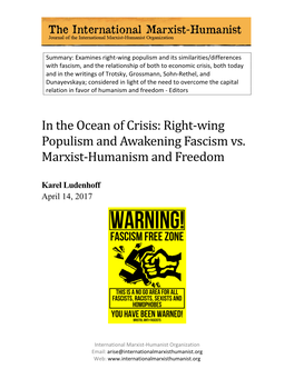 Right-Wing Populism and Awakening Fascism Vs. Marxist-Humanism and Freedom