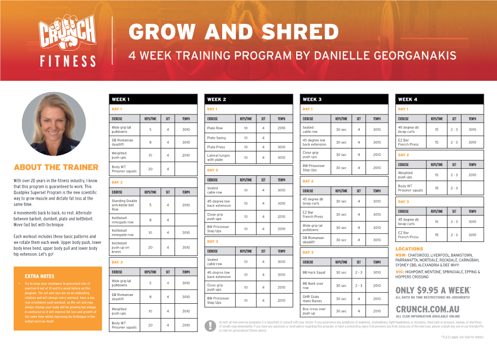 Grow and Shred 4 Week Training Program by Danielle Georganakis