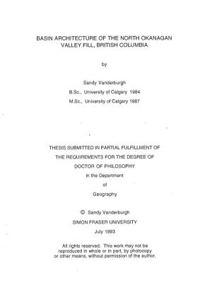 Basin Architecture of the North Okanagan Valley Fill, British Columbia