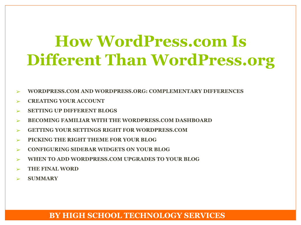 How Wordpress.Com Is Different Than Wordpress.Org